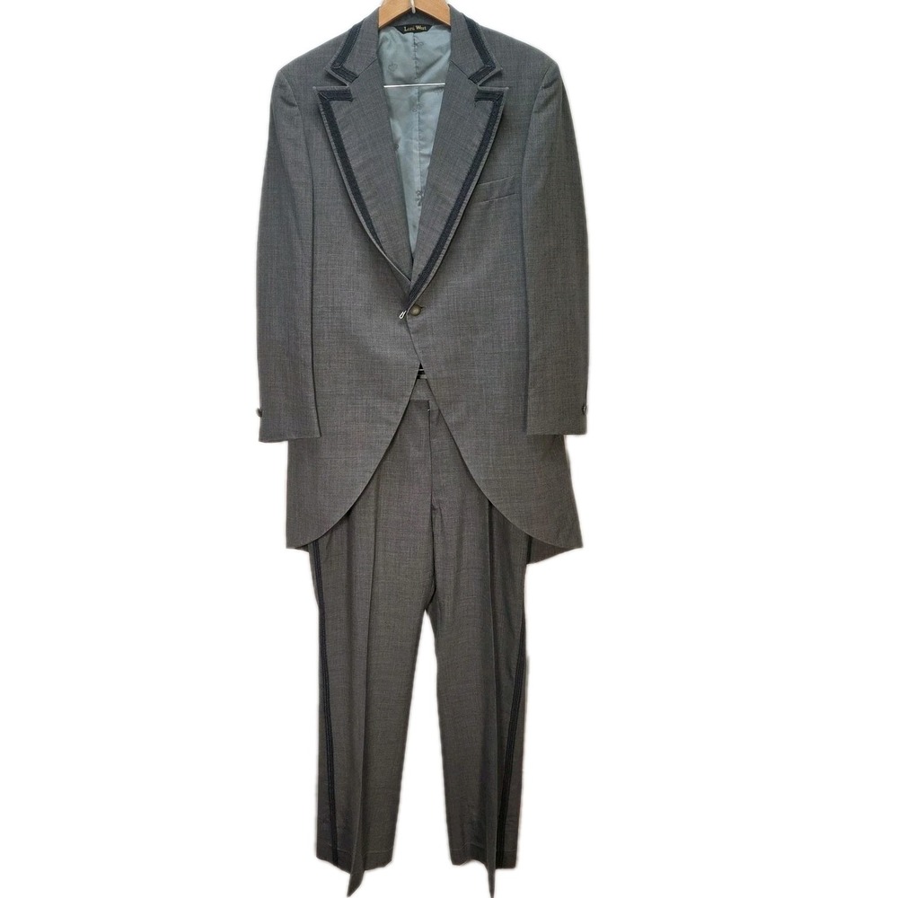 Vintage 60s/70s Lord West Tailcoat 2 Piece Suit Gray 42R Wool Union Made in USA